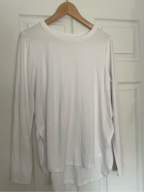 Layer 8 Woman's Long-Sleeve Crewneck Tee in White